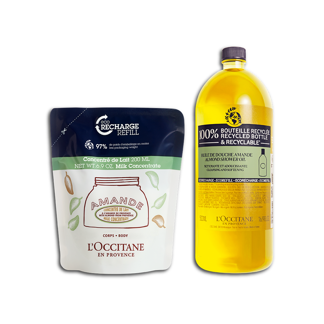 [Online Exclusive] Almond Shower Oil & Almond Milk Concentrate Refill Duo Set