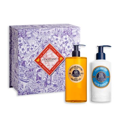 [Online Exclusive] Shea Butter Shower Oil & Rich Body Lotion Set - Dry Skin (Bath & Body)