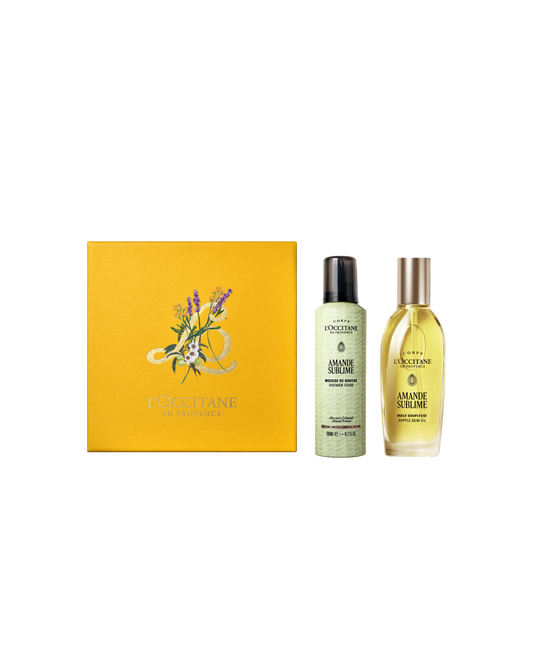 Holiday Almond Shower Foam & Body Oil Set