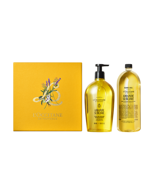 Holiday Almond Shower Oil with Refill Duo Set